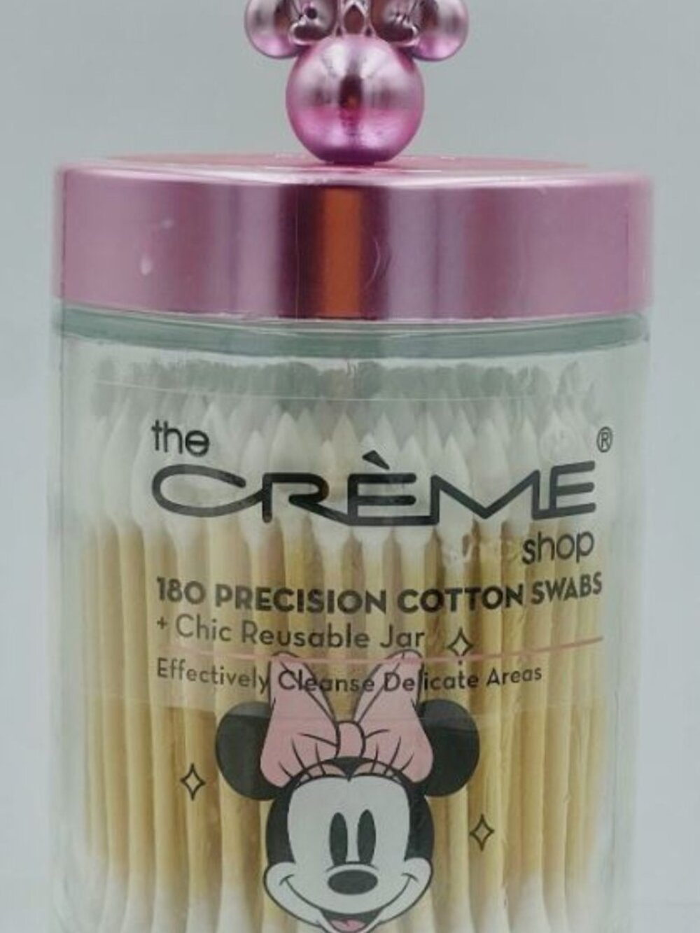The Creme Shop Minnie Mouse Disney Chic Reusable Jar 180 Precision Cotton Swabs